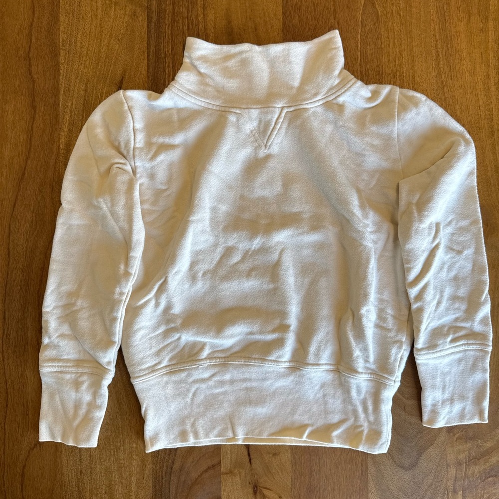 Madewell Cream Turtleneck Cropped Sweatshirt - Comfortable Everyday Top